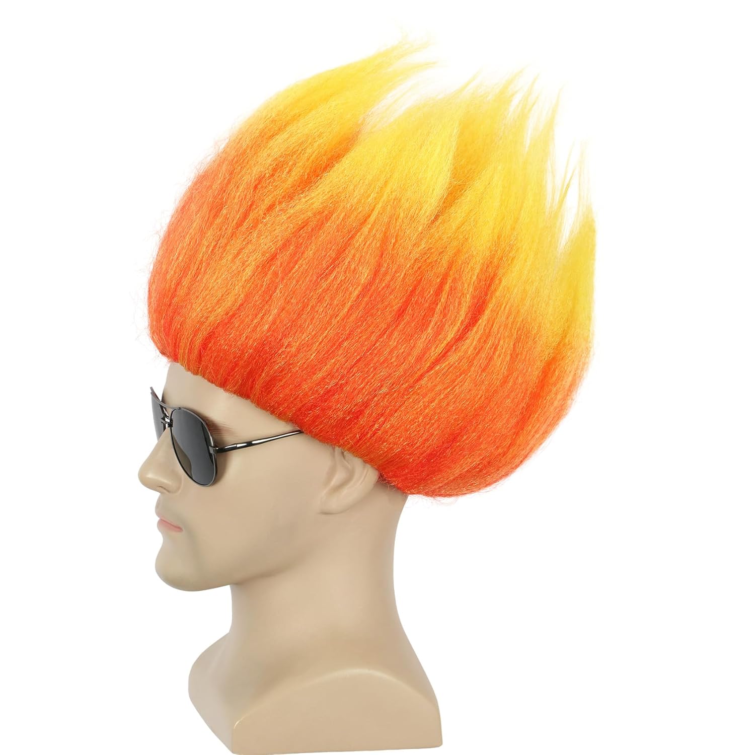 Cosplay Flame Prop - Parrucca corta arancione Parrucca anime appuntita